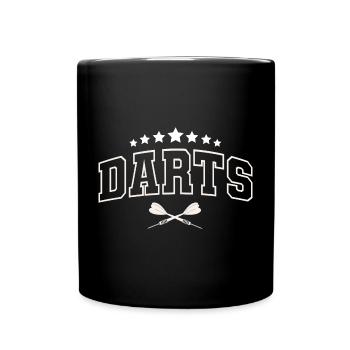 Dart Darts Dartspieler Darten - Tasse einfarbig - Schwarz - Vorne