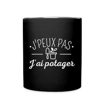 je peux pas j'ai potager - Mug uni - noir - Devant