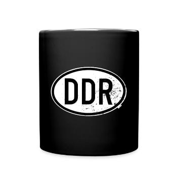 DDR - Retro - Ostdeutschland - Tasse einfarbig - Schwarz - Vorne