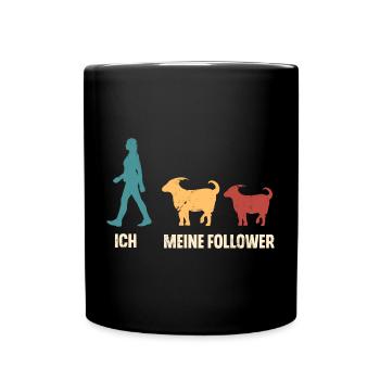 Ziege Hirte Ziegen - Tasse einfarbig - Schwarz - Vorne