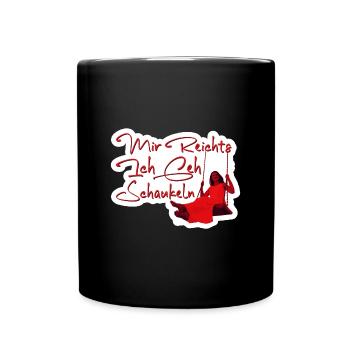 Rote Schaukelpoesie mit Text - Tasse einfarbig - Schwarz - Vorne
