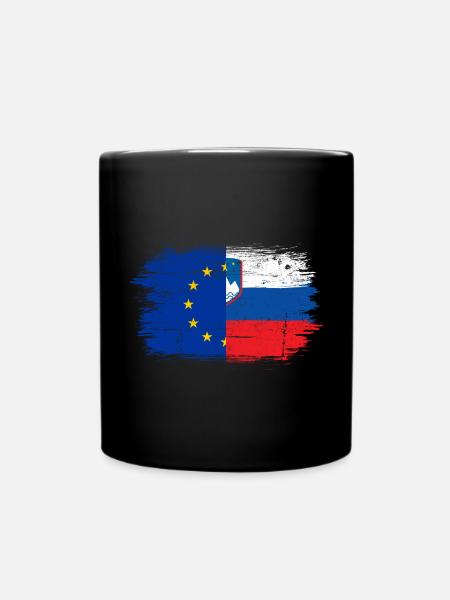 Fusion der EU-Slowenien-Flagge - Tasse einfarbig - Schwarz