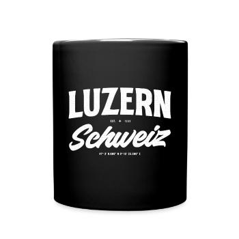 Luzern Schweiz Vintage Logo - Tasse einfarbig - Schwarz - Vorne