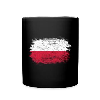 Polish Flag Brush Stroke - Full Colour Mug - black - Front