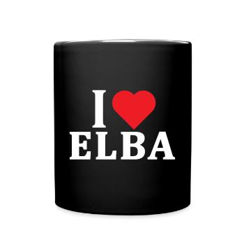 T-Shirt Ich liebe Elba T-Shirt Geschenkidee - Tasse einfarbig - Schwarz - Vorne