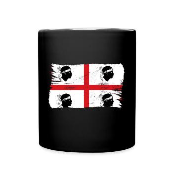 Sardinien Flagge Sardische Fahne Sardegna Fahne - Tasse einfarbig - Schwarz - Vorne