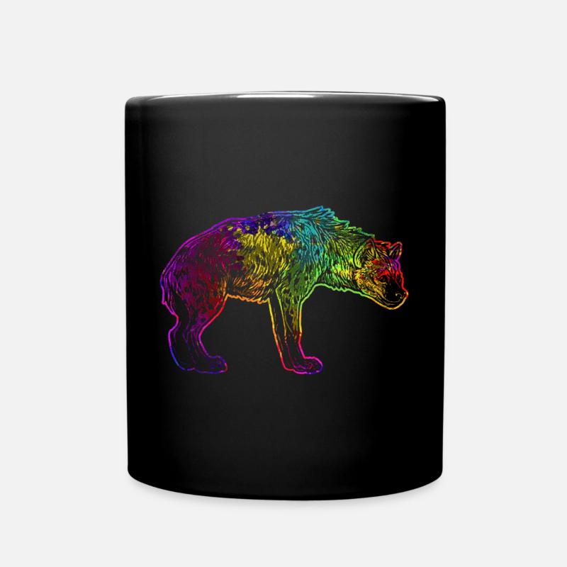 Bunte Hyäne - Tasse einfarbig - Schwarz