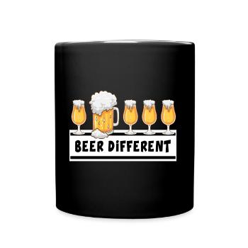 bier bierzelt trinkspruch "beer different" - Tasse einfarbig - Schwarz - Vorne