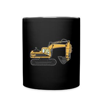 Excavator, construction site - Full Colour Mug - black - Front