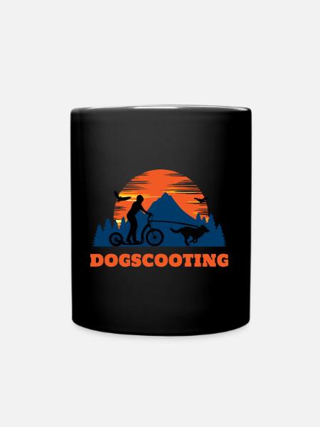 Dogscooting Bikejöring Zughundesport Design - Tasse einfarbig - Schwarz