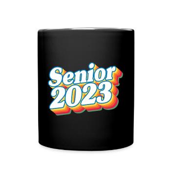 Cadeau de fête de remise des diplômes rétro de la classe senior de 2023 - Mug uni - noir - Devant