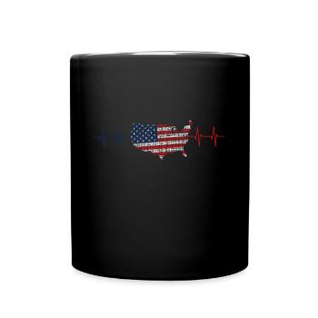 Amerika America - Tasse einfarbig - Schwarz - Vorne