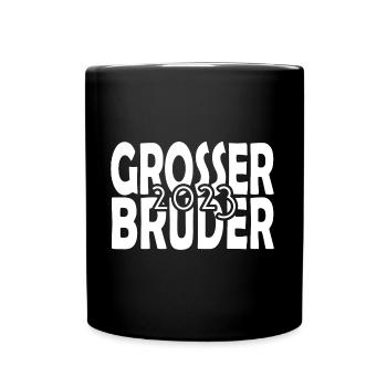Großer Bruder 2023, Geschwister kriegen - Tasse einfarbig - Schwarz - Vorne