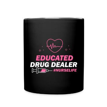 Nurse Life, Krankenschwester, Pflegekraft - Tasse einfarbig - Schwarz - Vorne