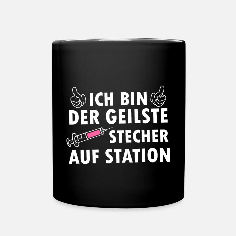 Krankenschwester, Krankenhaus, Pflegekraft - Tasse einfarbig - Schwarz