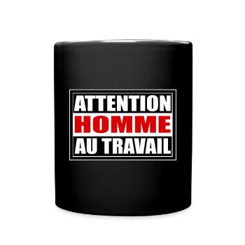 Homme au travail - Mug uni - noir - Devant