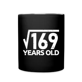 169 Quadratwurzel 13 Jahre alt Lustiger 13. Geburtstag - Tasse einfarbig - Schwarz - Vorne