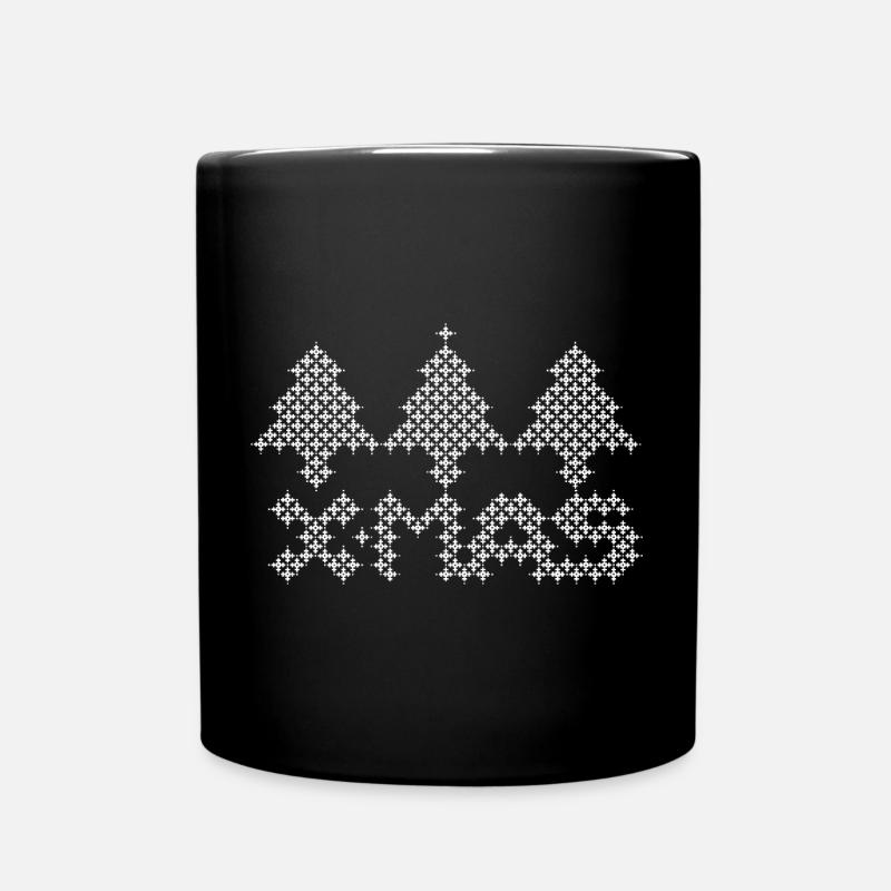 xmas tree Weihnachten christmas Symbol Grafik icon - Tasse einfarbig - Schwarz