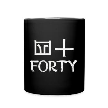 FORTY - japanisches Geburtstagsshirt - Tasse einfarbig - Schwarz - Vorne