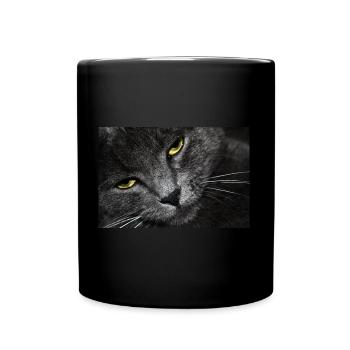 Katzenaugen - Tasse einfarbig - Schwarz - Vorne