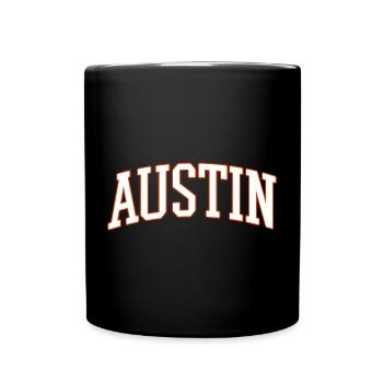 Austin Varsity Arc Font - Full Colour Mug - black - Front