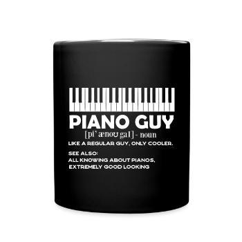 Piano Klavier Pianist Klavierspieler Piano - Tasse einfarbig - Schwarz - Vorne