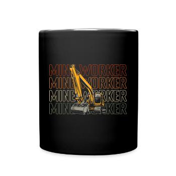 Miner Underground Miners Mine - Full Colour Mug - black - Front