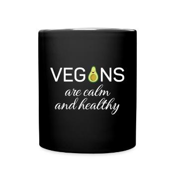 Les végétaliens sont calmes et en bonne santé - Mug uni - noir - Devant