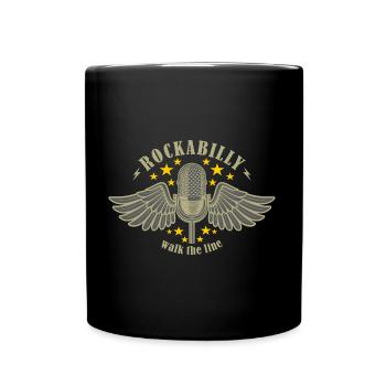 Rockabilly - walk the line - Full Colour Mug - black - Front