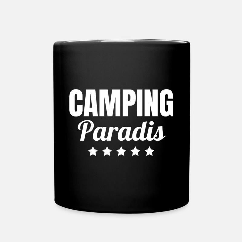 Camping, Wohnmobil, Campingparadies - Tasse einfarbig - Schwarz