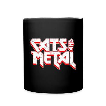 Chats et | de métal En police heavy metal - Mug uni - noir - Devant