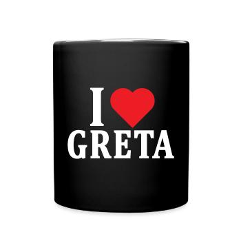 t-shirt J’adore Greta idée cadeau t-shirt - Mug uni - noir - Devant