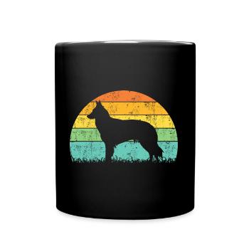 Belgian Groenendael Vintage Retro - Full Colour Mug - black - Front