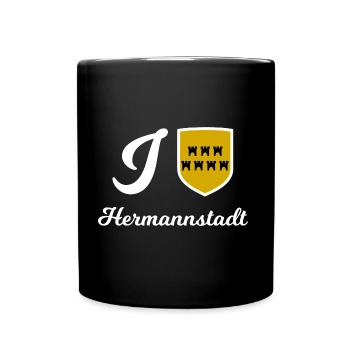 Hermannstadt - Tasse einfarbig - Schwarz - Vorne