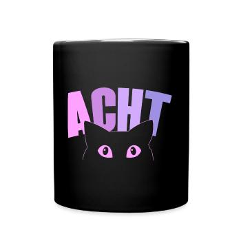 8th birthday girl 8 years old kitten cat - Full Colour Mug - black - Front