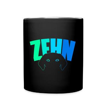 10. Geburtstag Jungen 10 Jahre alt Hündchen Hund - Tasse einfarbig - Schwarz - Vorne