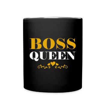 Boss Queen Lady Ladies Gift - Full Colour Mug - black - Front