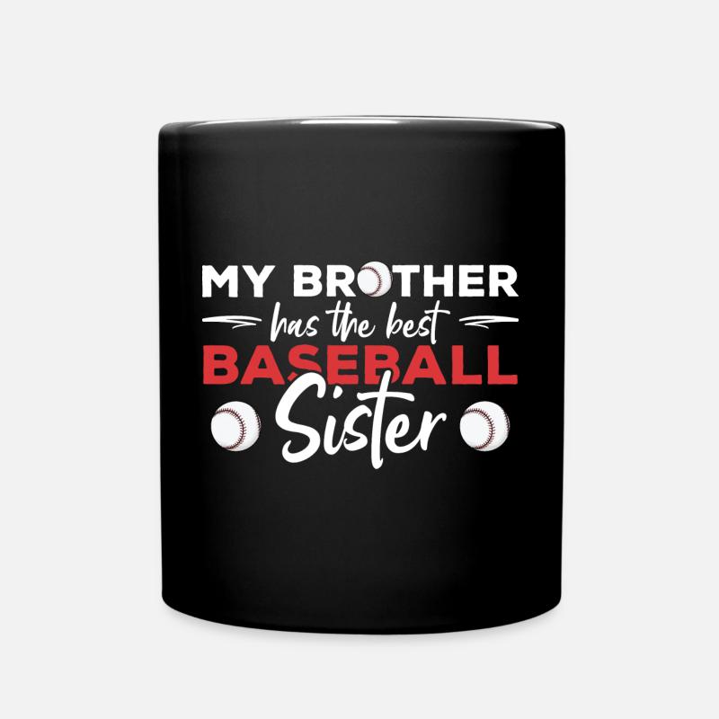 Bruder hat die beste Baseballschwester - Tasse einfarbig - Schwarz