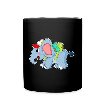 École de sac à dos pour élèves éléphants - Mug uni - noir - Devant