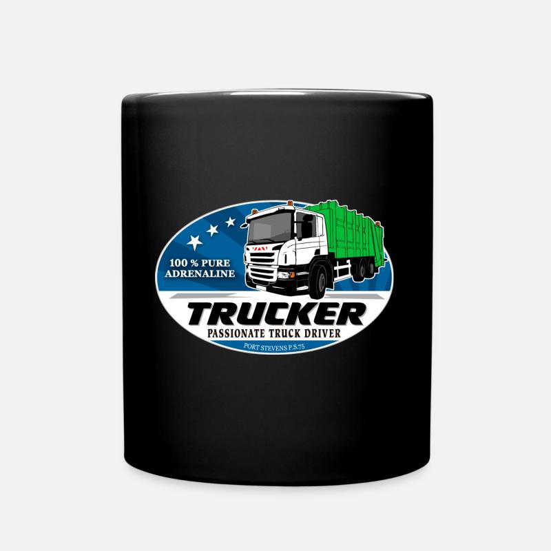 Müllauto - Müllfahrzeug - Tasse einfarbig - Schwarz