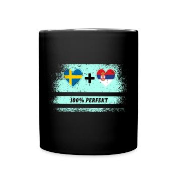 Serbie et Suède 100% Parfait / Cadeau - Mug uni - noir - Devant