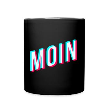 Moin | Glitcheffekt | Tiktok - Tasse einfarbig - Schwarz - Vorne