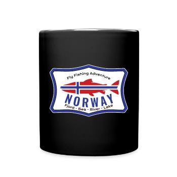 Norvège Pêche à la mouche Aventure Pêche au saumon, Mouche - Mug uni - noir - Devant
