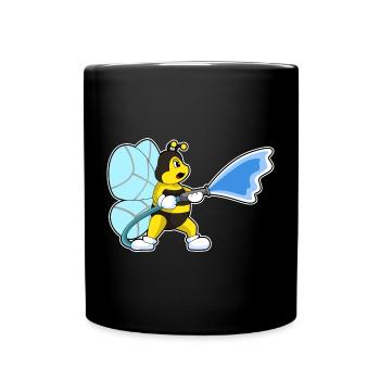 Bee Firefighter Fire Hose Fire Brigade - Full Colour Mug - black - Front