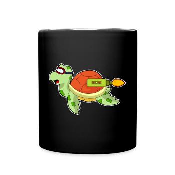 Fusée de tortue - Mug uni - noir - Devant