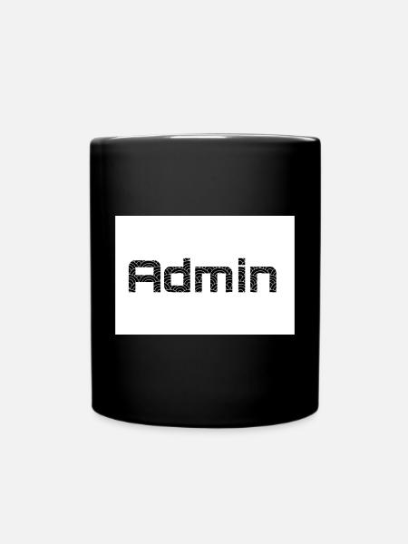 ADMIN Blackwords/WhiteBackround - Tasse einfarbig - Schwarz