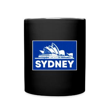 Sydney Opera Blue Silhouette - Full Colour Mug - black - Front