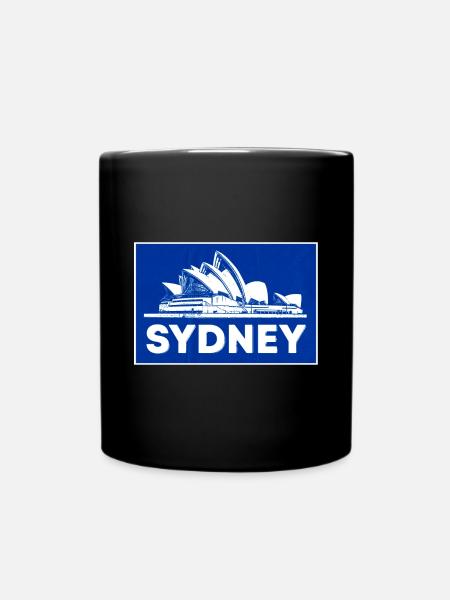 Sydney Opera Blau Silhouette - Tasse einfarbig - Schwarz