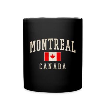 Montreal Canada Distressed Flag - Full Colour Mug - black - Front