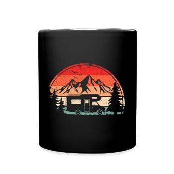Camping-car Vintage Retro Camping Campervan - Mug uni - noir - Devant